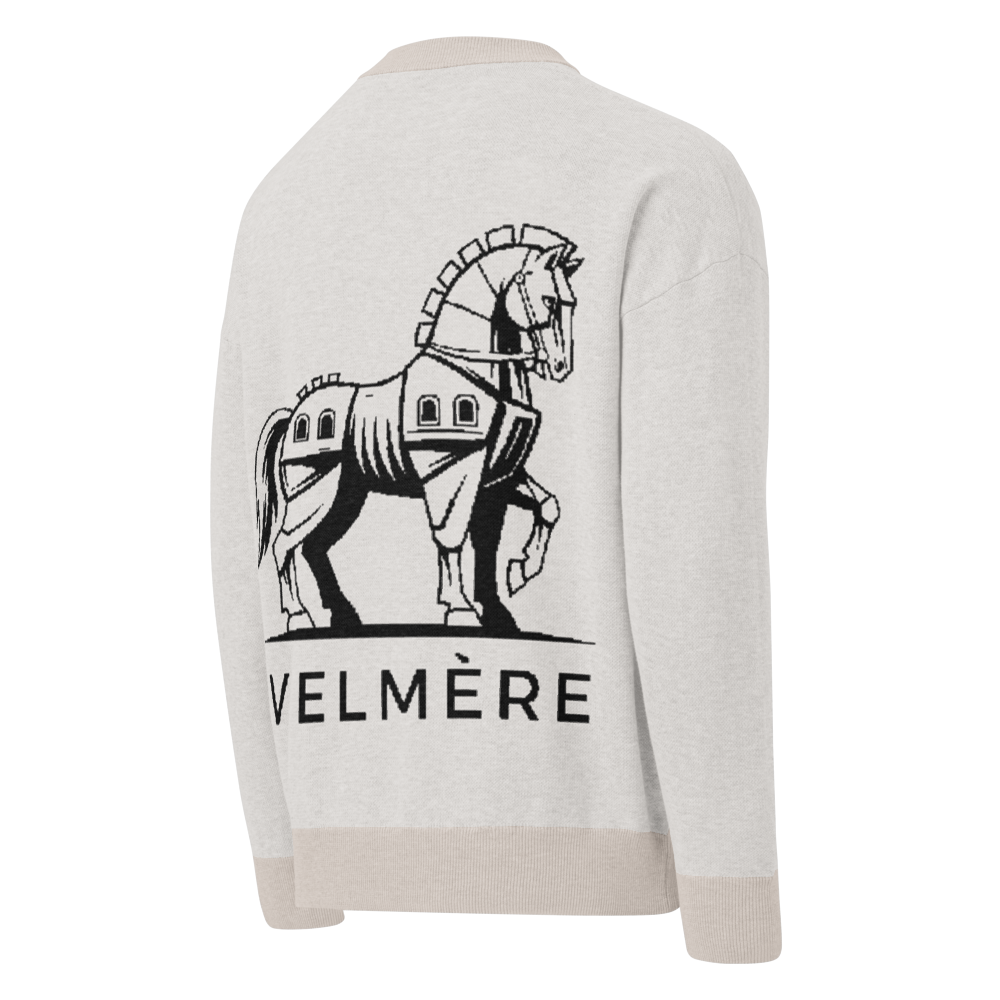 Relaxed fit knitted crew neck sweater