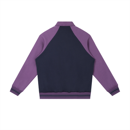 Kurtka baseballowa z kontrastowymi rękawami typu raglan