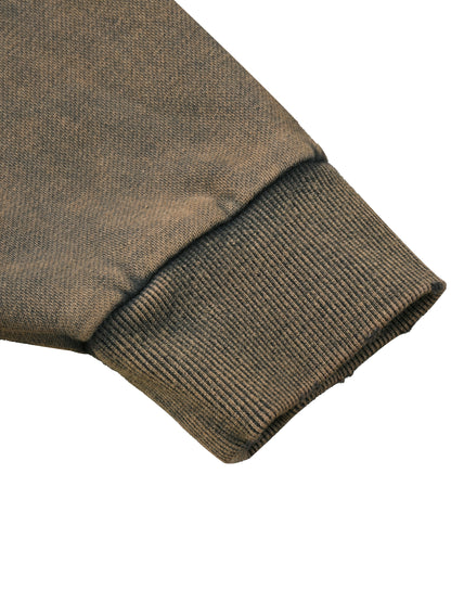 Bluza z kapturem w stylu vintage z postrzępionym brzegiem