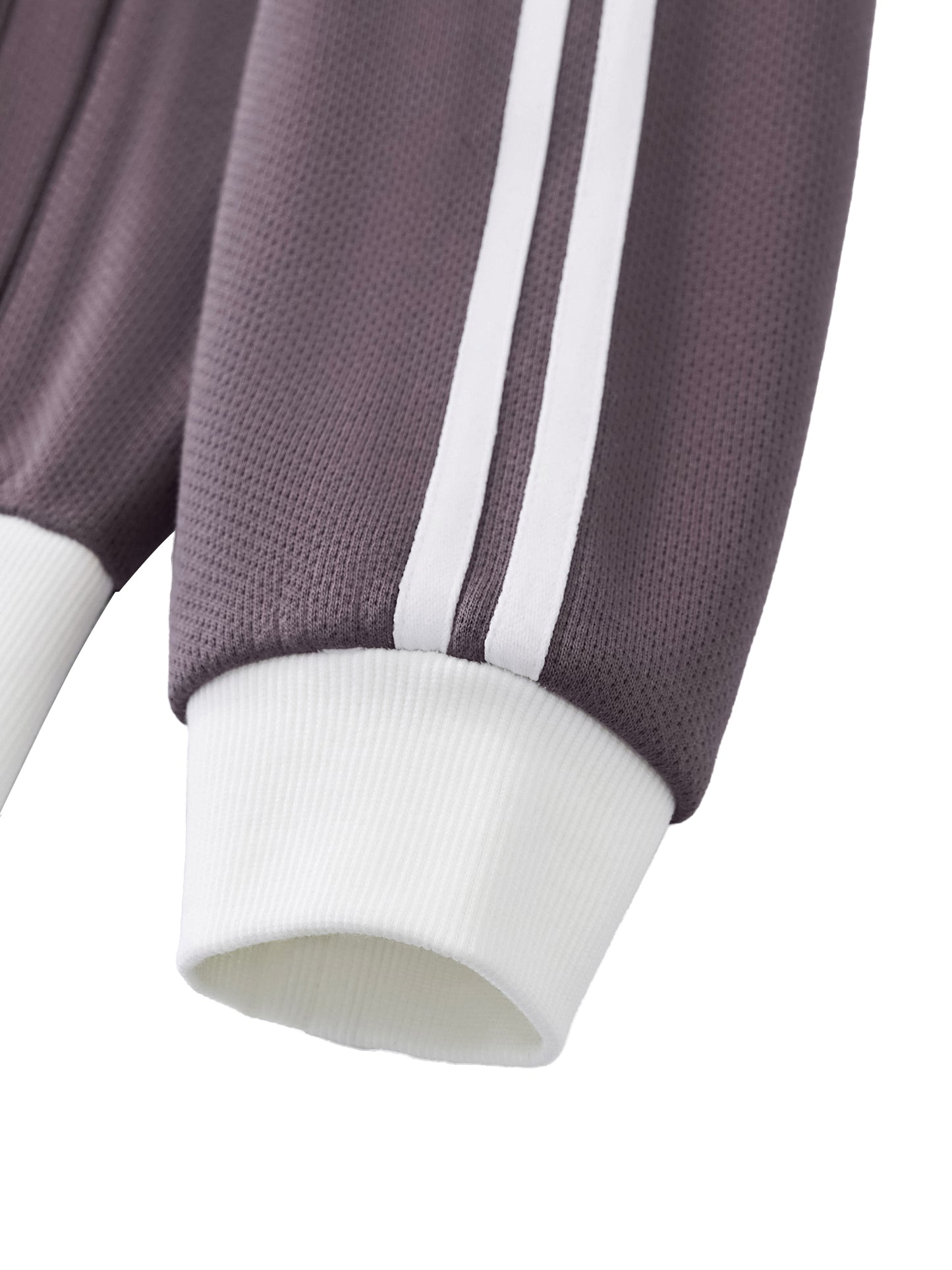 Kurze Fleece-Trainingsjacke mit kontrastierenden Seitenstreifen