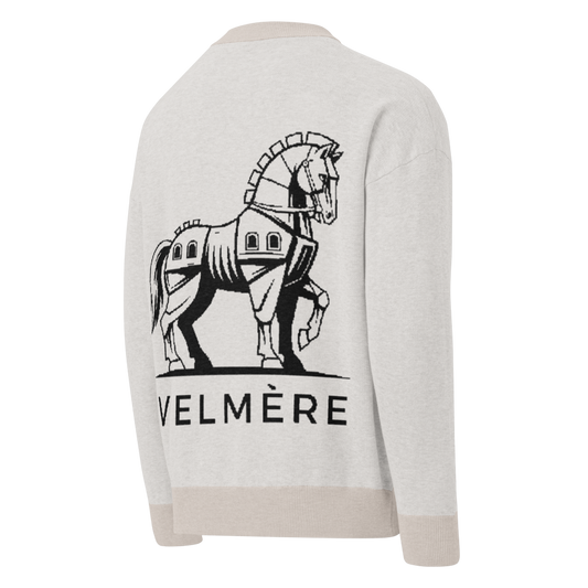Relaxed fit knitted crew neck sweater